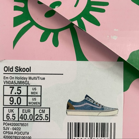 New Vans X EM on Holiday Old Skool Denim Blue Sneakers Limited-Edition 2022 - Picture 8 of 9